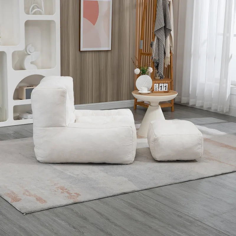 Moderna poltrona reclinabile per adulti con memory foam ad alta densità e 1 poggiapiedi per camera da letto e sala lettura