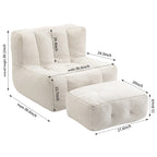 Moderna poltrona reclinabile per adulti con memory foam ad alta densità e 1 poggiapiedi per camera da letto e sala lettura