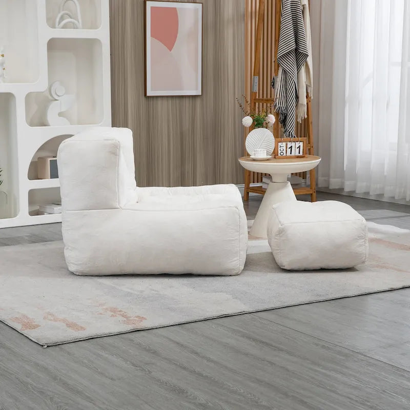 Moderna poltrona reclinabile per adulti con memory foam ad alta densità e 1 poggiapiedi per camera da letto e sala lettura