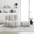 Moderna poltrona reclinabile per adulti con memory foam ad alta densità e 1 poggiapiedi per camera da letto e sala lettura