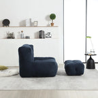 Moderna poltrona reclinabile per adulti con memory foam ad alta densità e 1 poggiapiedi per camera da letto e sala lettura