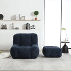 Moderna poltrona reclinabile per adulti con memory foam ad alta densità e 1 poggiapiedi per camera da letto e sala lettura