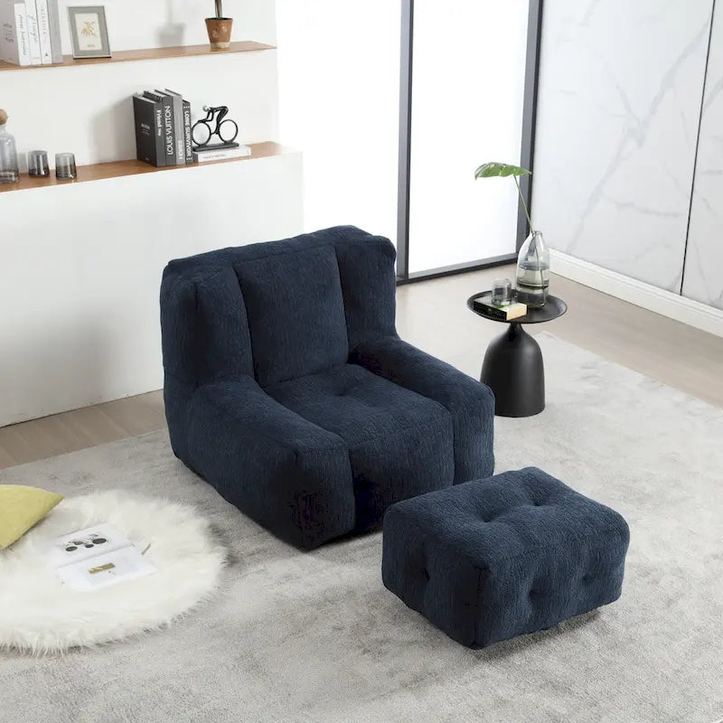 Moderna poltrona reclinabile per adulti con memory foam ad alta densità e 1 poggiapiedi per camera da letto e sala lettura