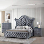 Comodino Glam con 3 cassetti in velluto