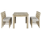 Set di mobili in legno da 7 pezzi, set da cucina con tavolo allungabile con prolunga e 2 cassetti, 6 sedie da pranzo imbottite