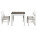 Set di mobili in legno da 7 pezzi, set da cucina con tavolo allungabile con prolunga e 2 cassetti, 6 sedie da pranzo imbottite