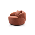 Poltrona a botte girevole a 360° rivestita in tessuto moderna arancione 34.6 con struttura in legno massello