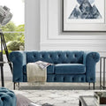 Divanetto Chesterfield in velluto capitonné