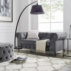 Divanetto Chesterfield in velluto capitonné