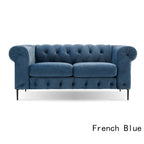 Divanetto Chesterfield in velluto capitonné