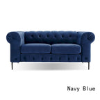 Divanetto Chesterfield in velluto capitonné