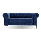 Divanetto Chesterfield in velluto capitonné