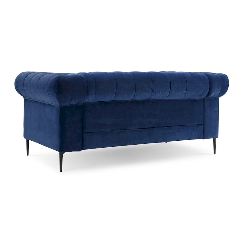 Divanetto Chesterfield in velluto capitonné