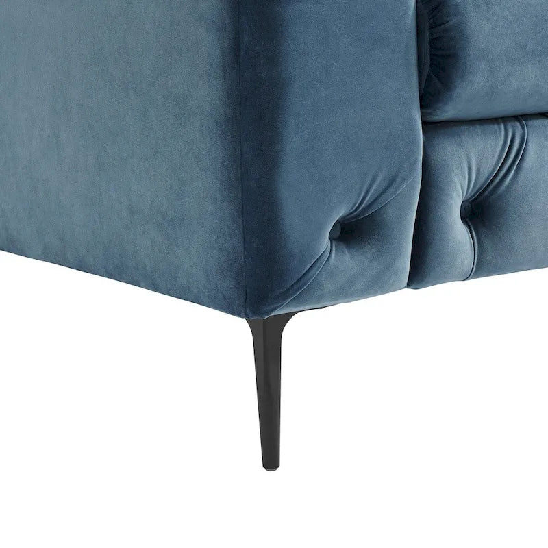 Divanetto Chesterfield in velluto capitonné