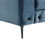 Divanetto Chesterfield in velluto capitonné