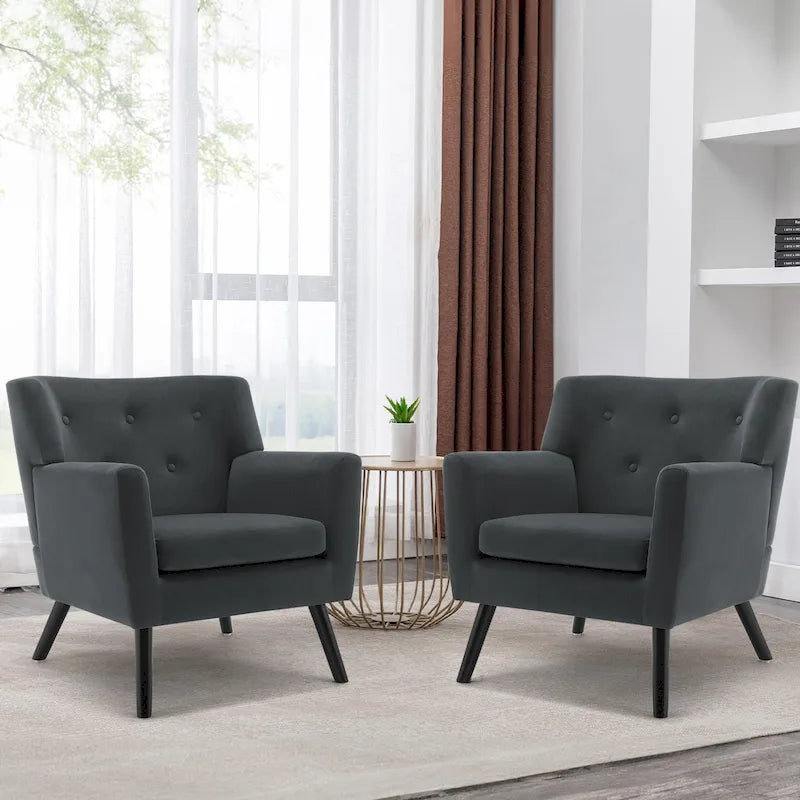 Poltrona in Velluto con Capitonnè - 30.71A x 28.35L x 27.56P