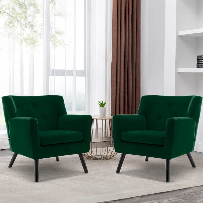 Poltrona in Velluto con Capitonnè - 30.71A x 28.35L x 27.56P