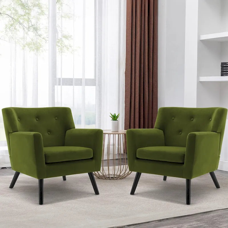Poltrona in Velluto con Capitonnè - 30.71A x 28.35L x 27.56P