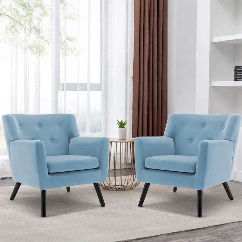 Poltrona in Velluto con Capitonnè - 30.71A x 28.35L x 27.56P