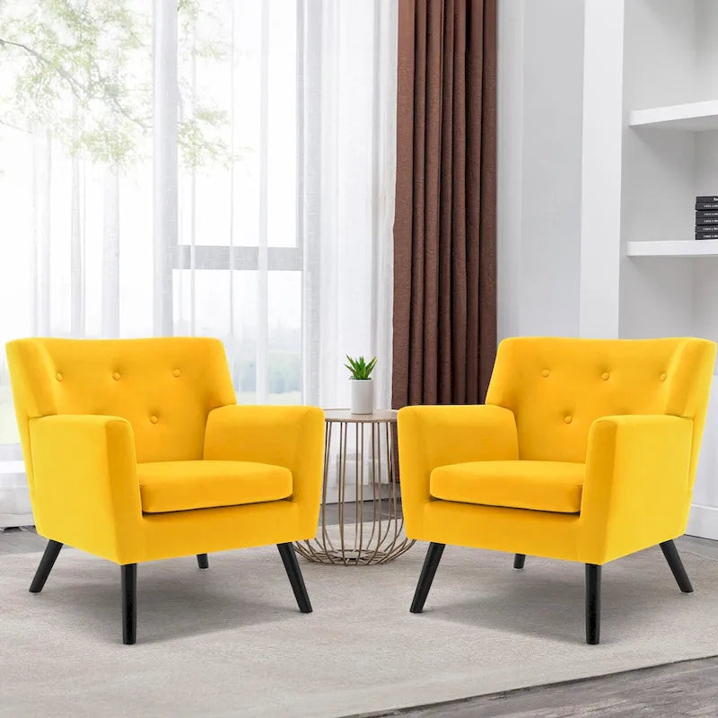 Poltrona in Velluto con Capitonnè - 30.71A x 28.35L x 27.56P