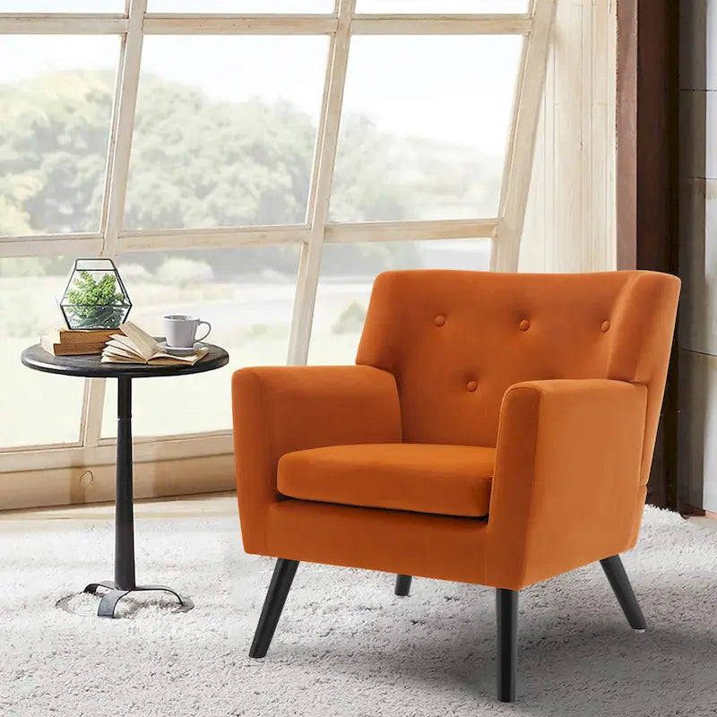 Poltrona in Velluto con Capitonnè - 30.71A x 28.35L x 27.56P