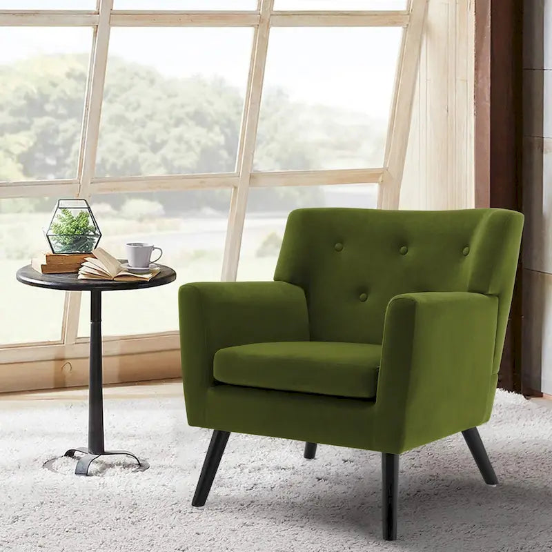 Poltrona in Velluto con Capitonnè - 30.71A x 28.35L x 27.56P