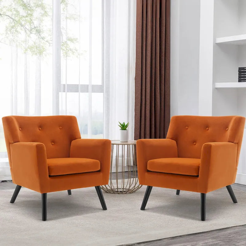 Poltrona in Velluto con Capitonnè - 30.71A x 28.35L x 27.56P