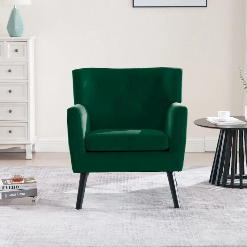 Poltrona in Velluto con Capitonnè - 30.71A x 28.35L x 27.56P