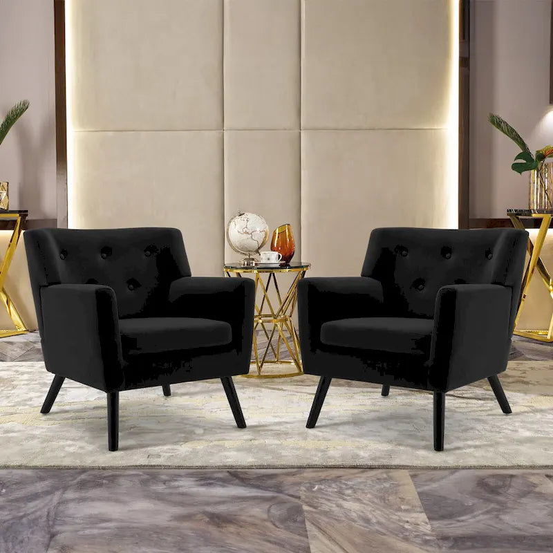 Poltrona in Velluto con Capitonnè - 30.71A x 28.35L x 27.56P