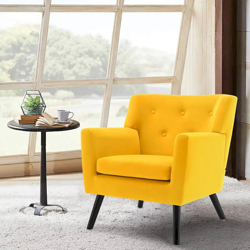 Poltrona in Velluto con Capitonnè - 30.71A x 28.35L x 27.56P