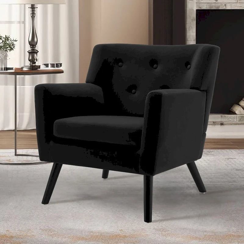 Poltrona in Velluto con Capitonnè - 30.71A x 28.35L x 27.56P