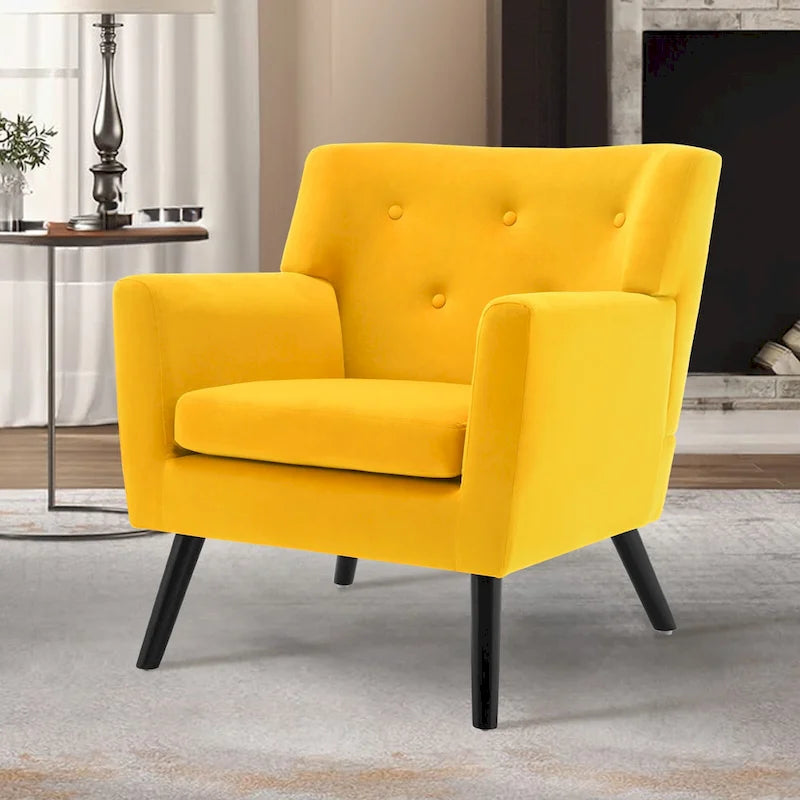 Poltrona in Velluto con Capitonnè - 30.71A x 28.35L x 27.56P