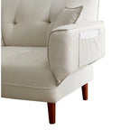 Divano letto multifunzionale con 2 cuscini in tessuto beige