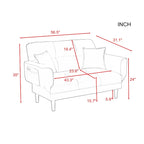 Divano letto multifunzionale con 2 cuscini in tessuto beige