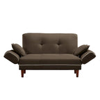 Divano letto multifunzionale con 2 cuscini in tessuto beige