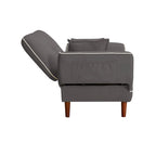 Divano letto multifunzionale con 2 cuscini in tessuto beige