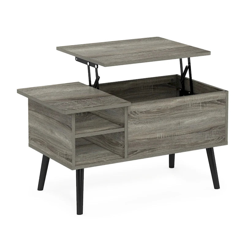Tavolino ad Altezza Regolabile con Gambe in Legno
