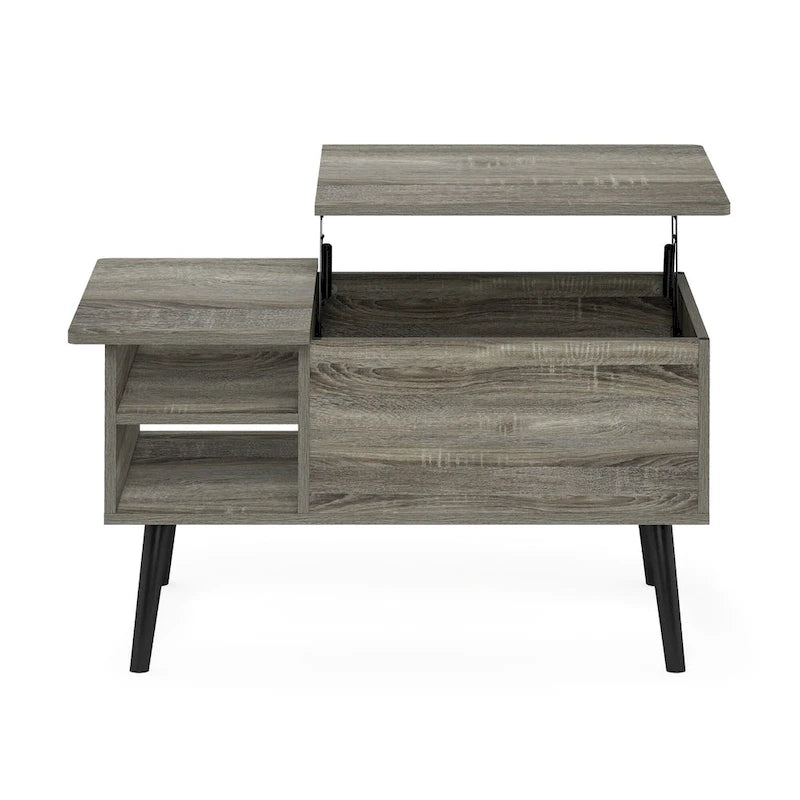 Tavolino ad Altezza Regolabile con Gambe in Legno