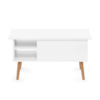 Tavolino ad Altezza Regolabile con Gambe in Legno