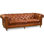Divano Chesterfield in Pelle Pieno Fiore Premier