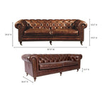 Divano Chesterfield in Pelle Pieno Fiore Premier