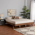 Struttura letto in legno di frassino finitura noce stile Mid-Century Modern