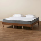 Struttura letto in legno di frassino finitura noce stile Mid-Century Modern