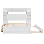 Letto matrimoniale in legno con armadio, mensola e prese integrate, color espresso