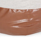 Modern Pouf a sacco in tessuto bicolore e similpelle da 150 cm