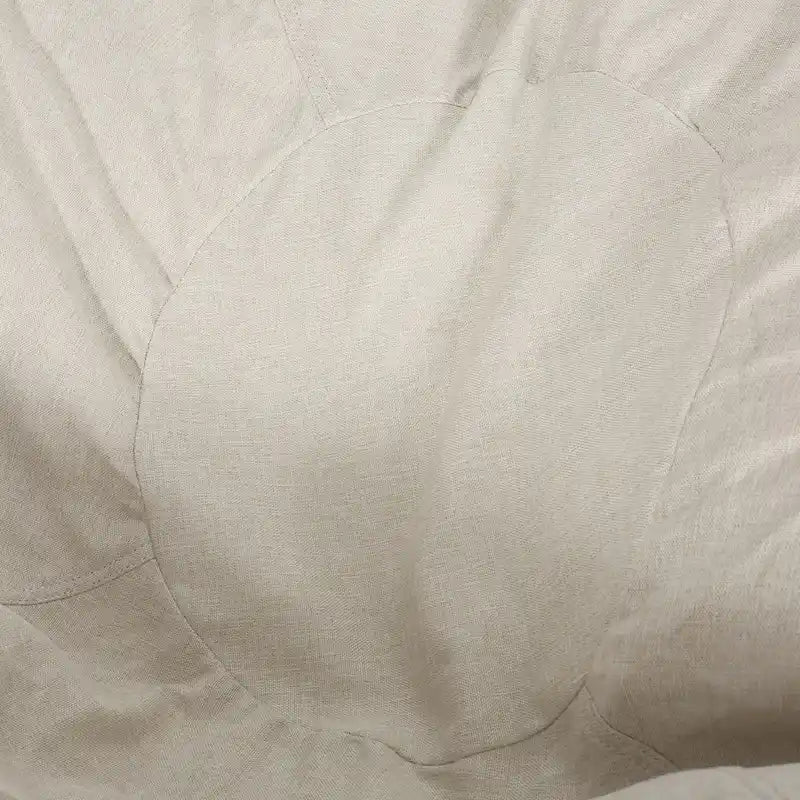 Modern Pouf a sacco in tessuto bicolore e similpelle da 150 cm