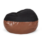 Modern Pouf a sacco in tessuto bicolore e similpelle da 150 cm