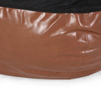 Modern Pouf a sacco in tessuto bicolore e similpelle da 150 cm