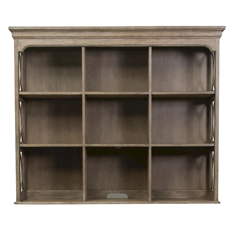 Credenza con Sopralzo Semplicemente Elegante nei Toni del Bianco, Marrone e Tortora Melange