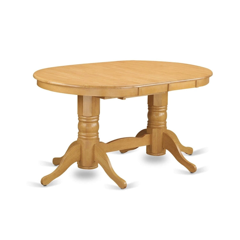 Set da tavolo moderno da 9 pezzi include un tavolo ovale in legno e 8 sedie da cucina, Quercia (Opzioni di seduta)